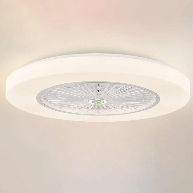 Ventilateur de plafond à 1 léger lumière de plafond LED moderne avec une teinte acrylique pour la chambre