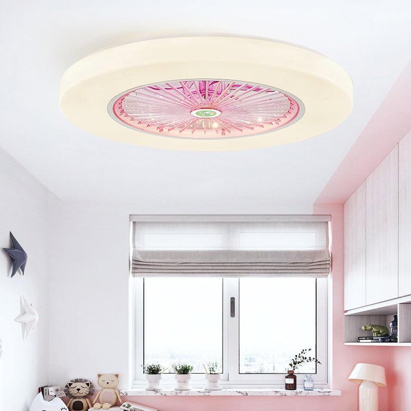 1-Light Ceiling Fan Light Modern LED Ceiling Mount Lamp with Acrylic Shade for Bedroom