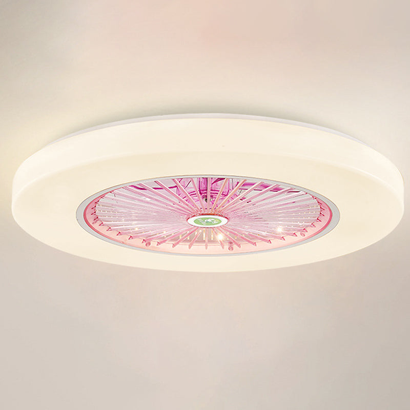 Ventilateur de plafond à 1 léger lumière de plafond LED moderne avec une teinte acrylique pour la chambre