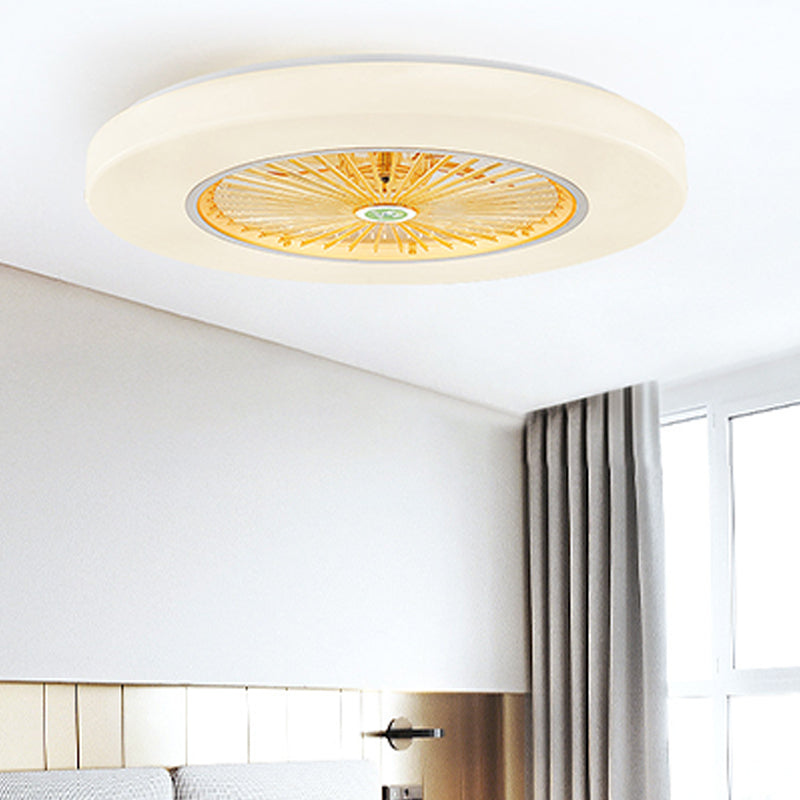 Lámpara de montaje de techo LED moderno de ventilador de 1 luces con tono acrílico para dormitorio