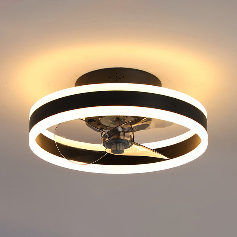 Luce ventilatore a soffitto in stile moderno Metal 2 Light Affermazione Accensione per soggiorno per soggiorno