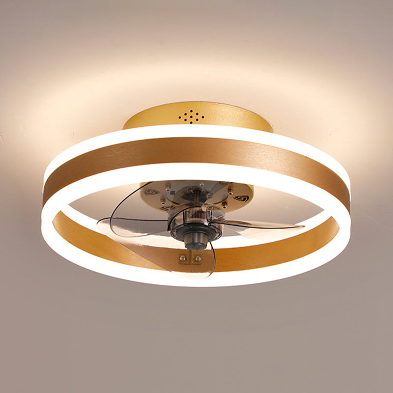 Modern Style Ceiling Fan Lighting Metal 2 Light Ceiling Fan Lighting for Living Room