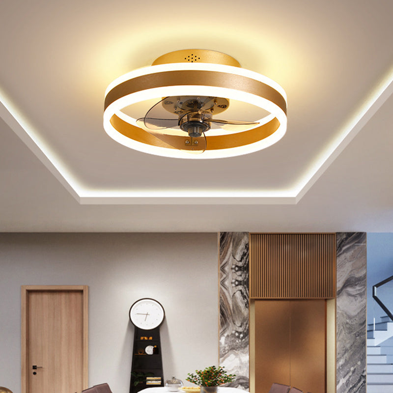 Moderne Deckenlüfterbeleuchtung Metal 2 Licht Deckenventilator Beleuchtung für Wohnzimmer
