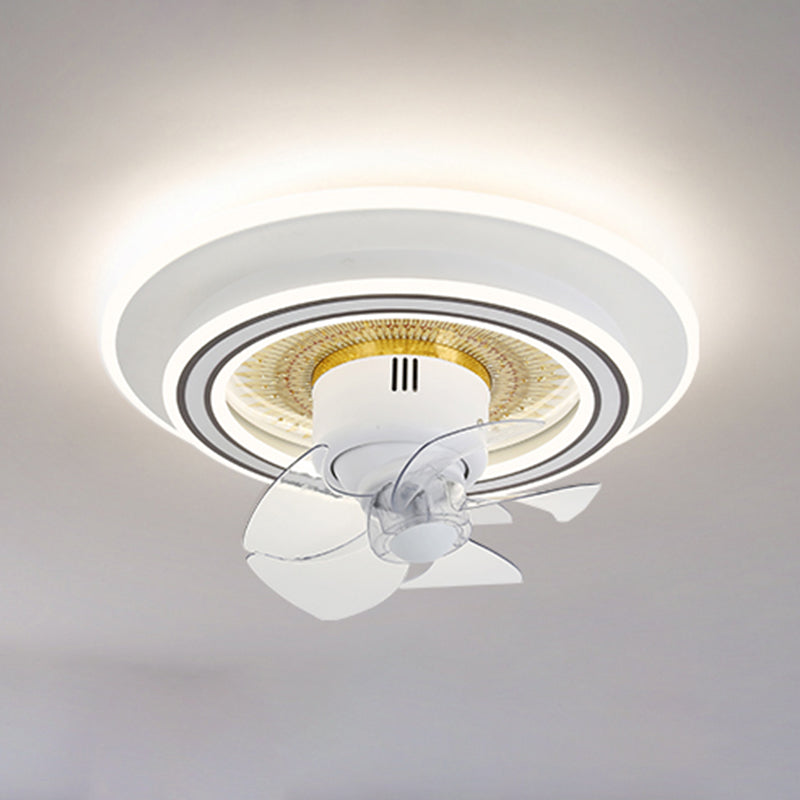 Illuminazione a ventola a soffitto in stile moderno illuminazione a ventola del soffitto metallico per soggiorno