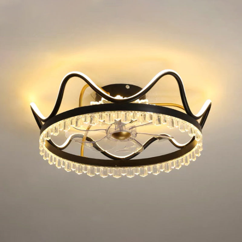 Modern Style Ceiling Fan Lighting Metal 1 Light Ceiling Fan Lighting for Bedroom