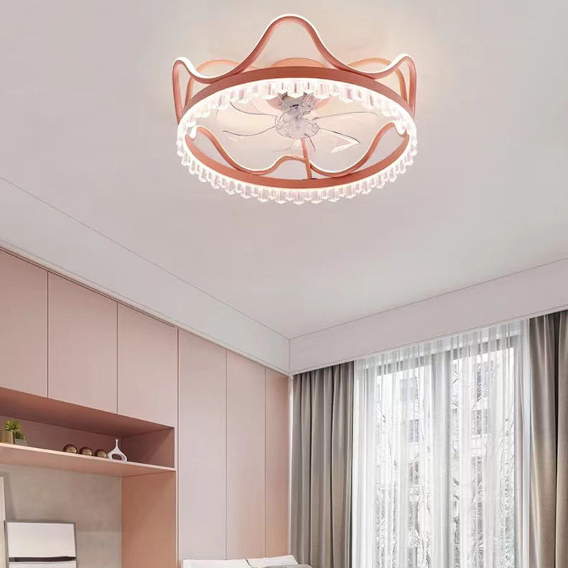 Modern Style Ceiling Fan Lighting Metal 1 Light Ceiling Fan Lighting for Bedroom