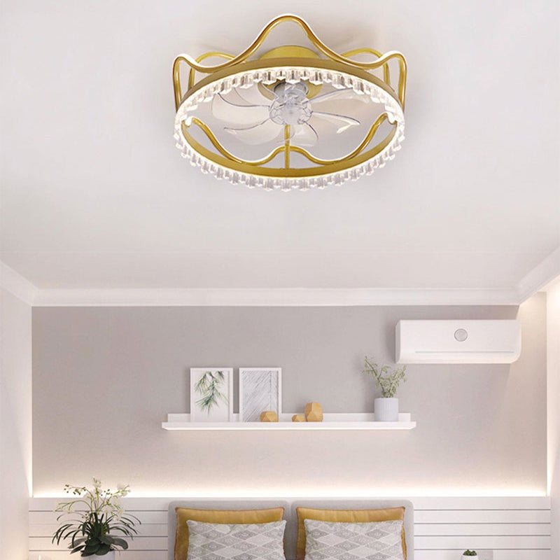 Modern Style Ceiling Fan Lighting Metal 1 Light Ceiling Fan Lighting for Bedroom