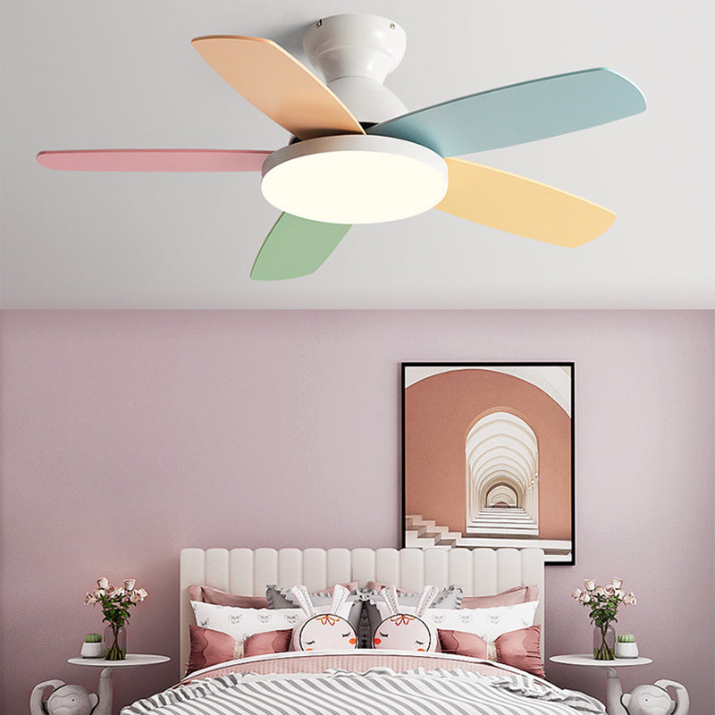 Ceiling Fan Light Metal Kids Style LED Ceiling Flush Mount for Bedroom