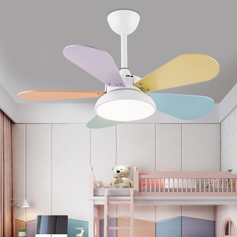 Ceiling Fan Lamp Nordic Style LED Metal Ceiling Flush Mount Light for Kids Bedroom