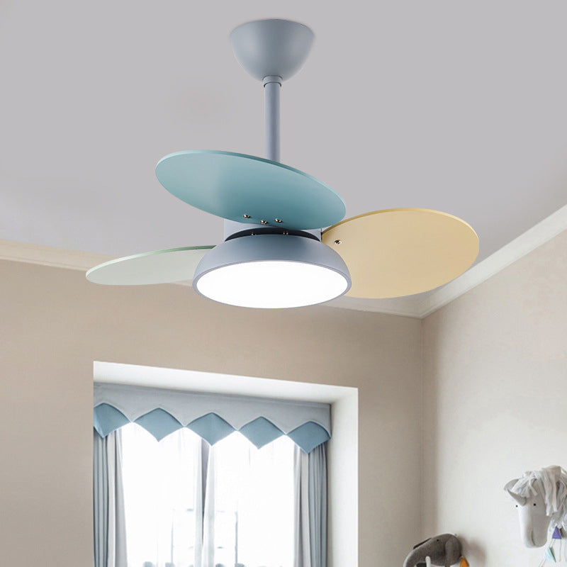 Ceiling Fan Lamp Nordic Style LED Metal Ceiling Flush Mount Light for Kids Bedroom