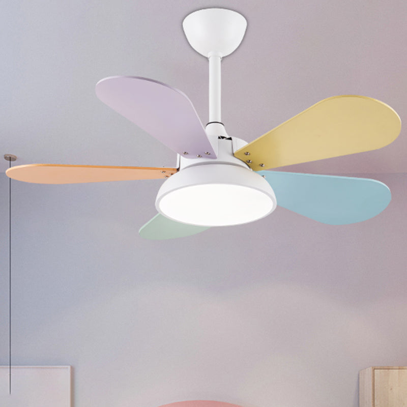 Ceiling Fan Lamp Nordic Style LED Metal Ceiling Flush Mount Light for Kids Bedroom