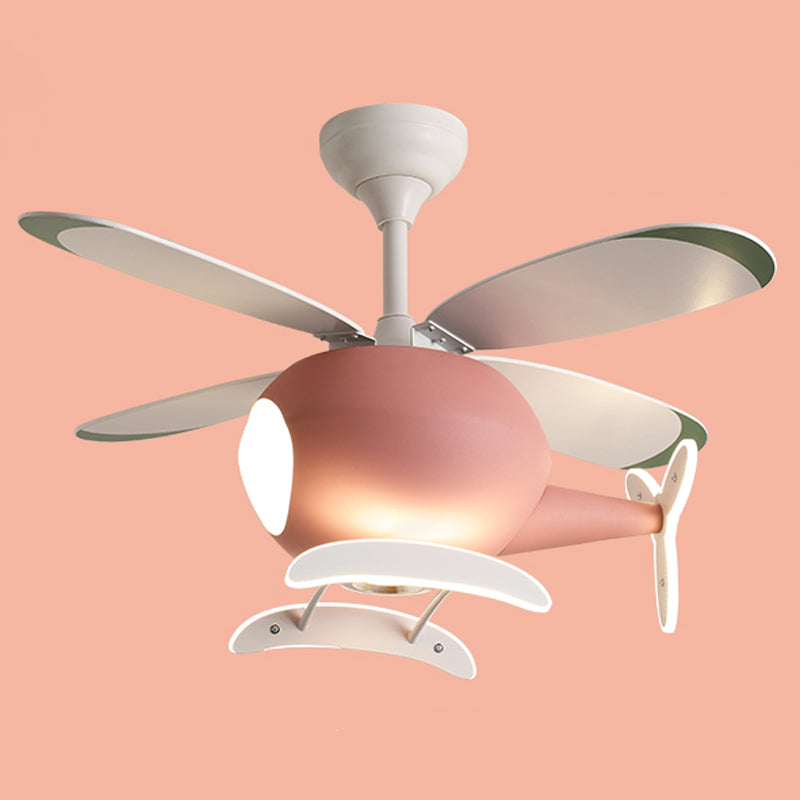 Children Style Ceiling Fan Light LED Fan Light with Acrylic Shade for Bedroom