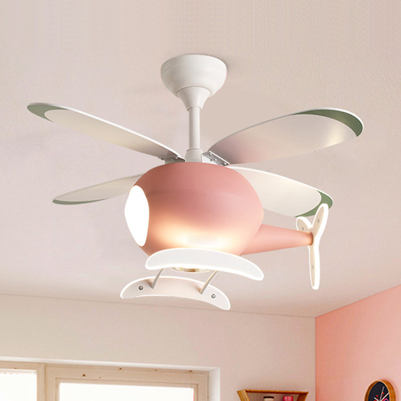 Children Style Ceiling Fan Light LED Fan Light with Acrylic Shade for Bedroom