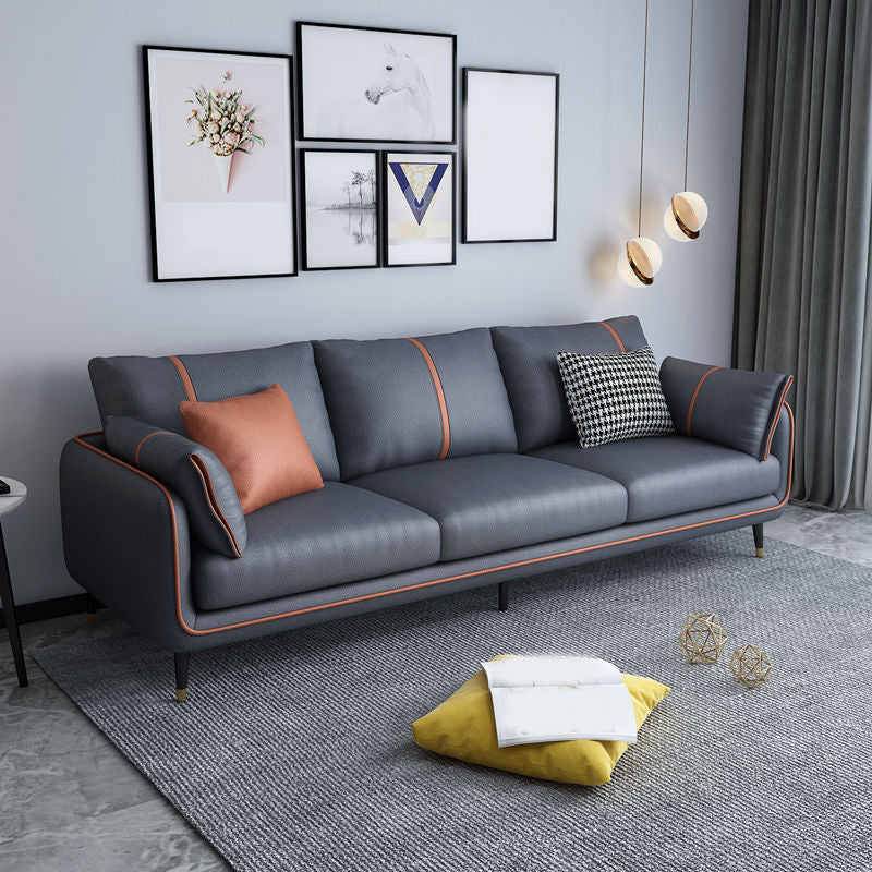 Divano scandinavo di divano di divano a 3 posti con gambe nere per soggiorno
