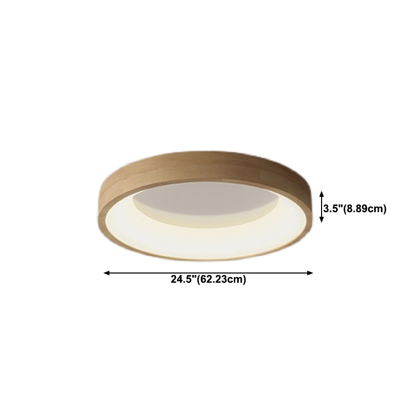 Rond Round Wood Mount Plafond Light Moderne 1 Light Flush Mount Mount Plafond Aymord Brown