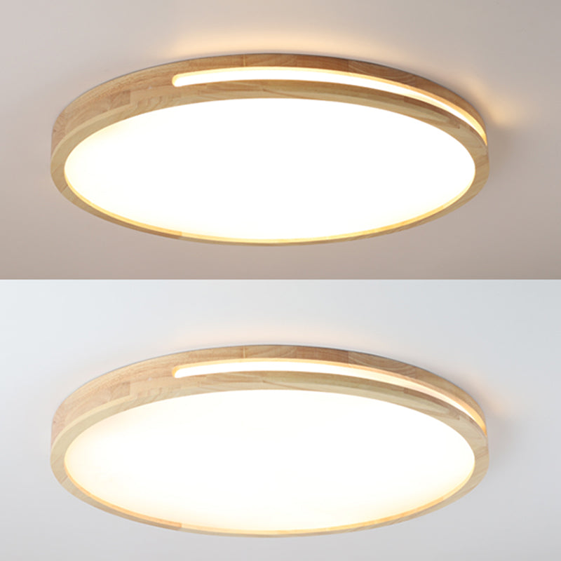 Bois rond à chasse d'eau plafond lumière moderne 1 luminaire de plafond luxuriant en marron