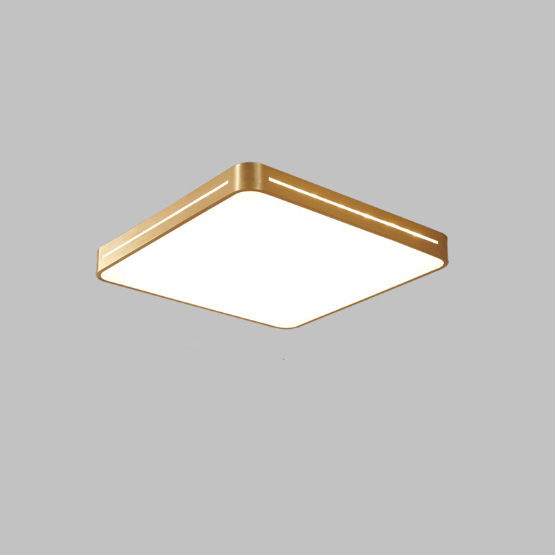 Modern Style Geometry Shape Ceiling Fixture Metal 1 Light Ceiling Mounted Light in Gold