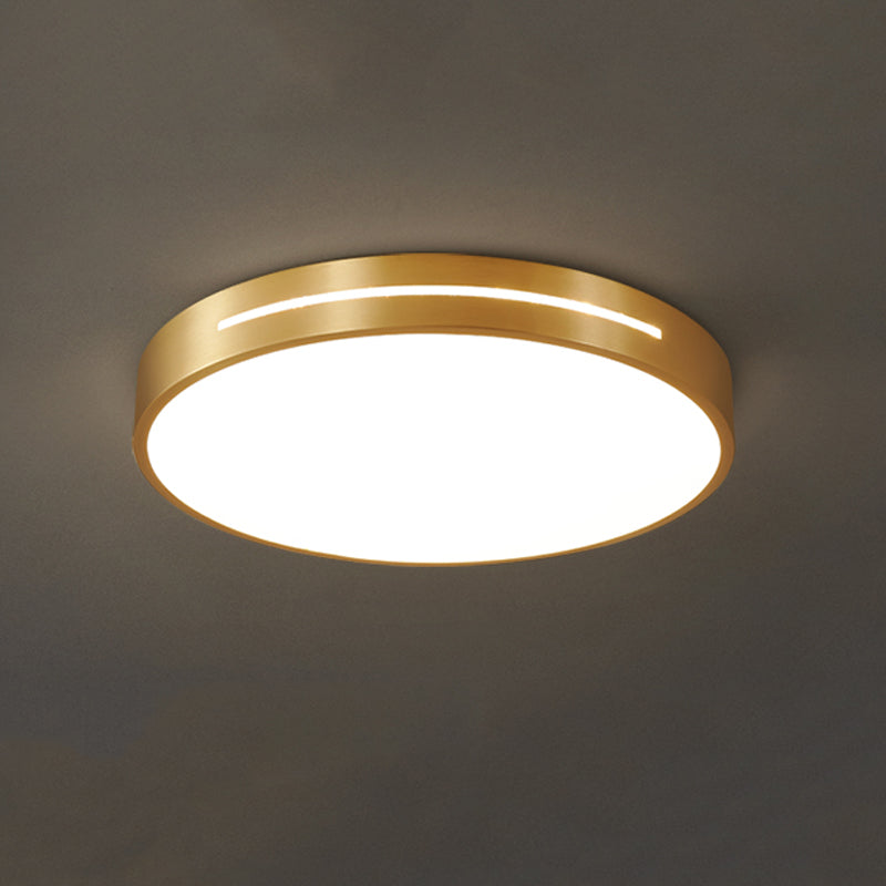 Modern Style Geometry Shape Ceiling Fixture Metal 1 Light Ceiling Mounted Light in Gold