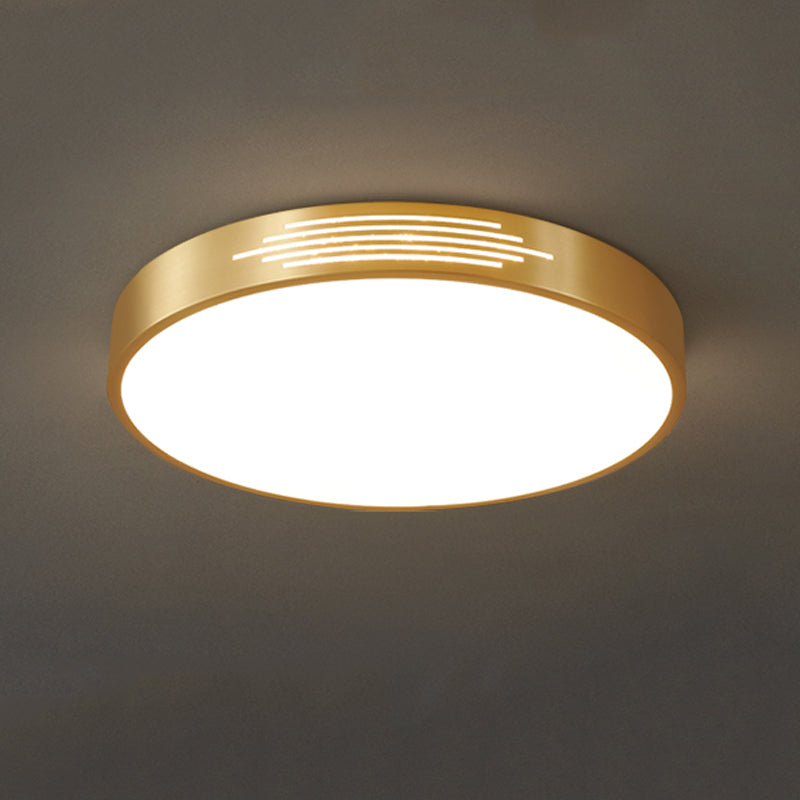 Modern Style Geometry Shape Ceiling Fixture Metal 1 Light Ceiling Mounted Light in Gold