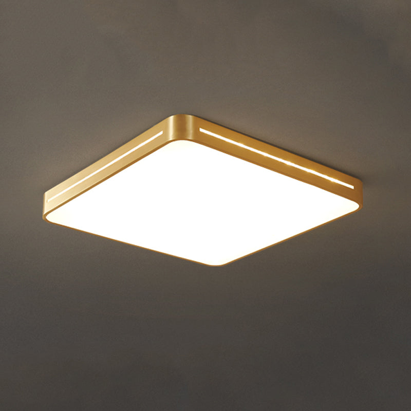 Modern Style Geometry Shape Ceiling Fixture Metal 1 Light Ceiling Mounted Light in Gold