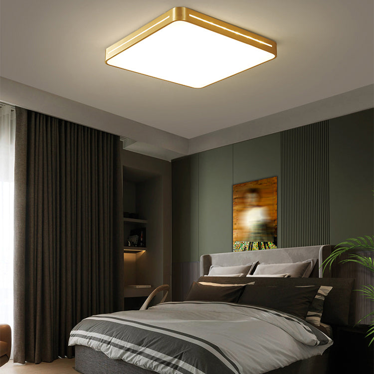 Modern Style Geometry Shape Ceiling Fixture Metal 1 Light Ceiling Mounted Light in Gold