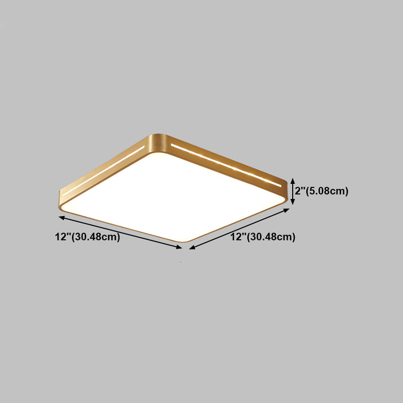 Modern Style Geometry Shape Ceiling Fixture Metal 1 Light Ceiling Mounted Light in Gold