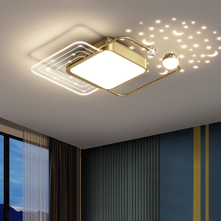 Forme de géométrie de style moderne Assesses de plafond Metal Flush Mount Lights