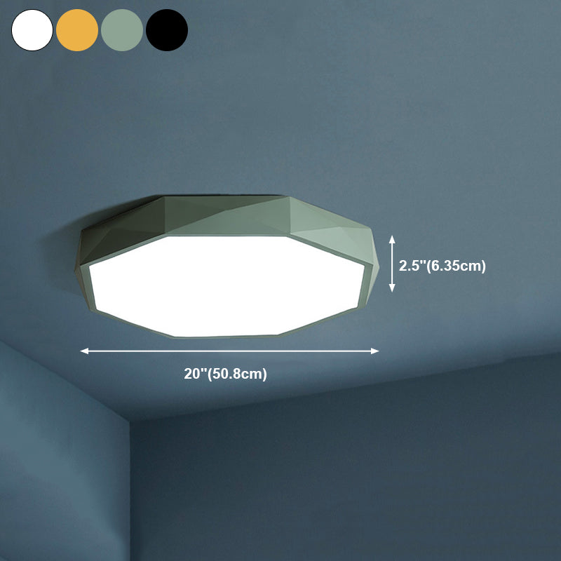 Modern Style Geometry Shape Ceiling Lamp Metal 1 Light Ceiling Light for Bedroom