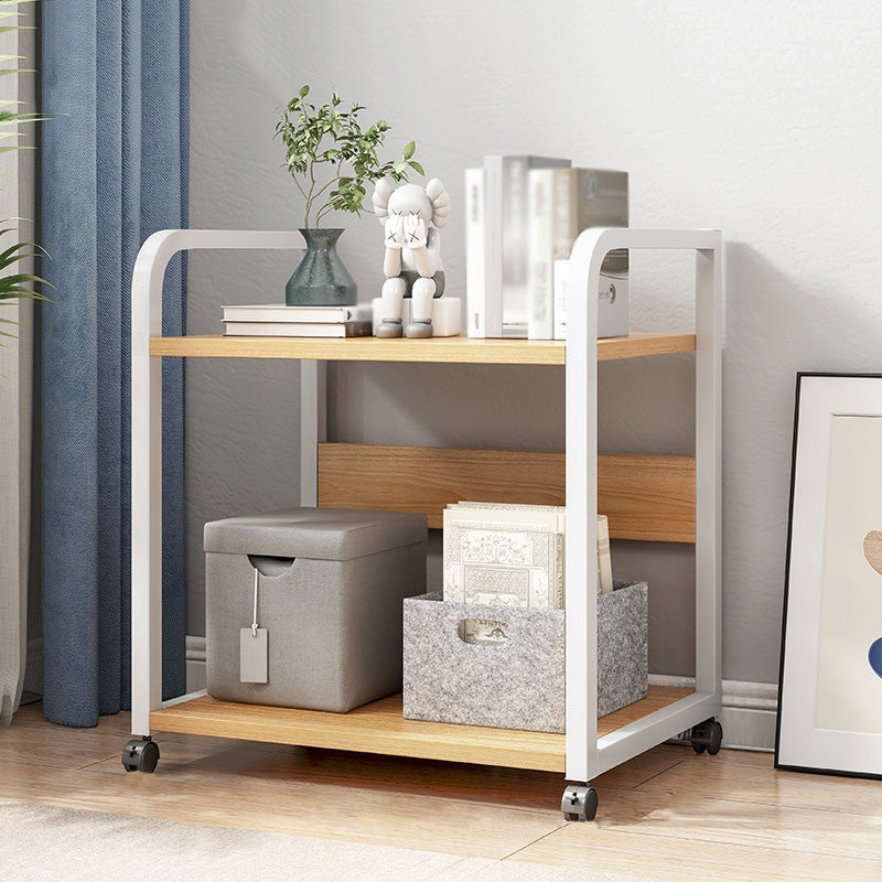 Industriële etagere boekenplank stalen frame vervaardigd houten plank met caster wielen