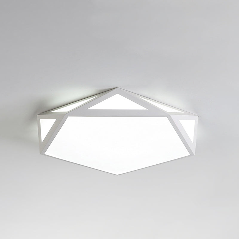 Metal Geometric Shade Flush Ceiling Light Modern Style 1 Light Flush Mount Fixture