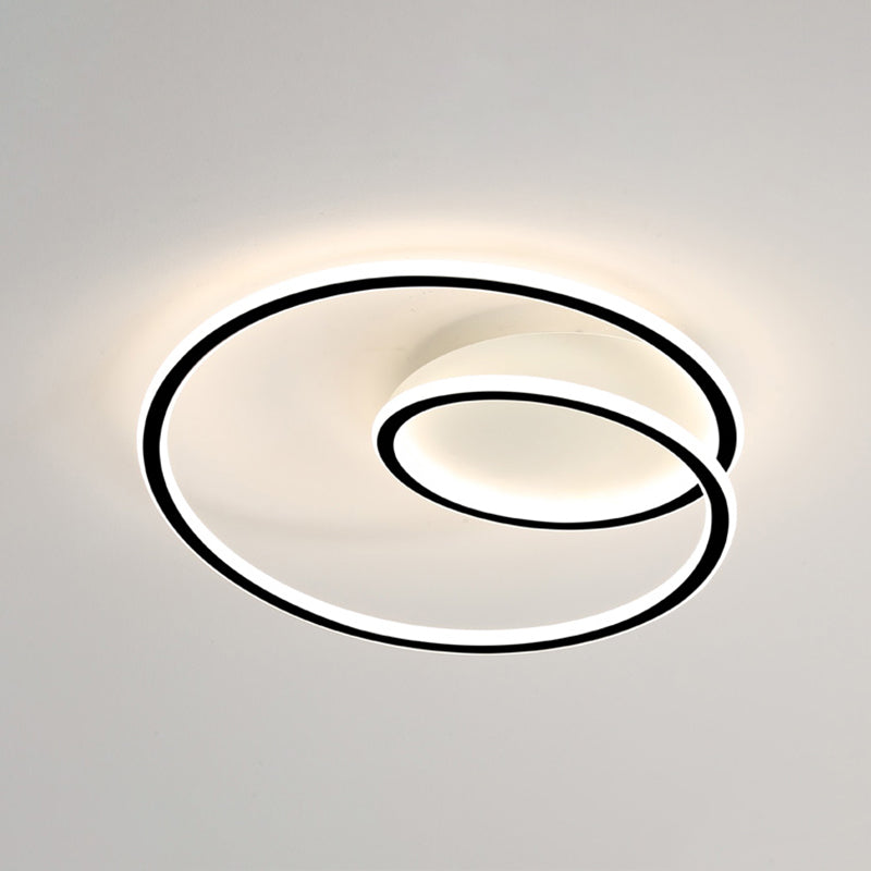 Metal Round Shade Flush Deckenleichter moderner Stil 1-Licht Flush Mount Montage