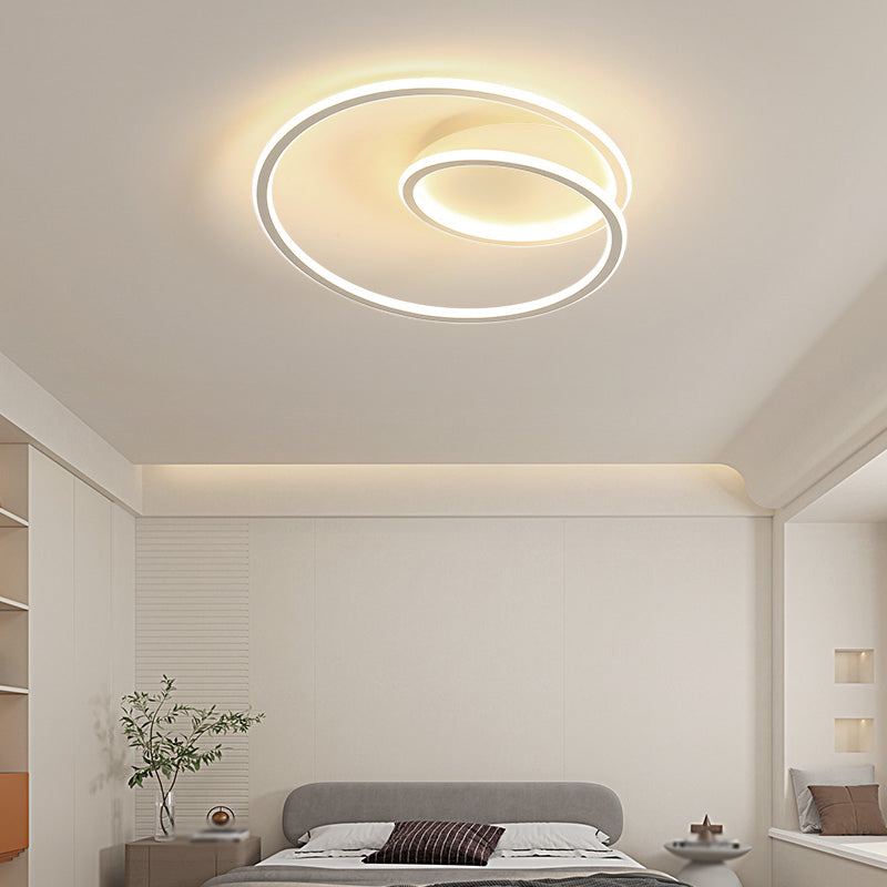 Metal Round Shade Flush Ceiling Light Modern Style 1-Light Flush Mount Fixture