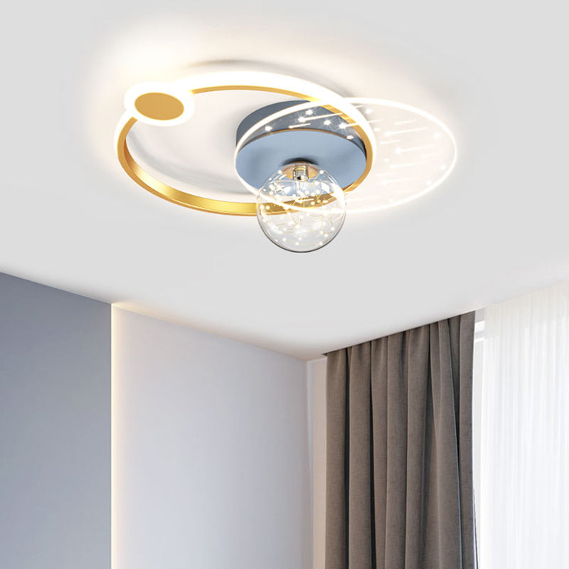 Metalen ronde schaduw plafondlicht moderne stijl 4 lichten spoeling mount armatuur