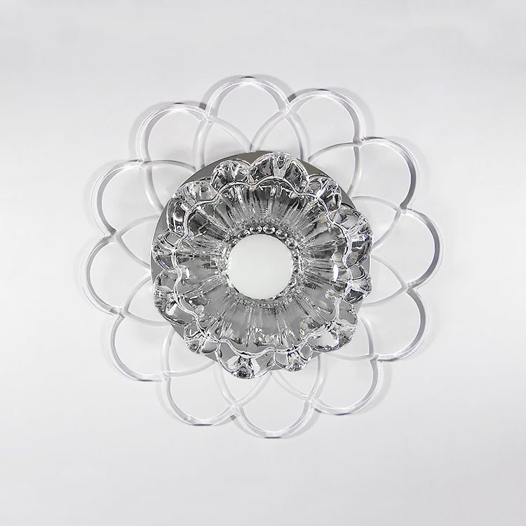 Crystal de plafond moderne Crystal LED coloré à chasse d'eau à la lumière avec trou 4 "Dia