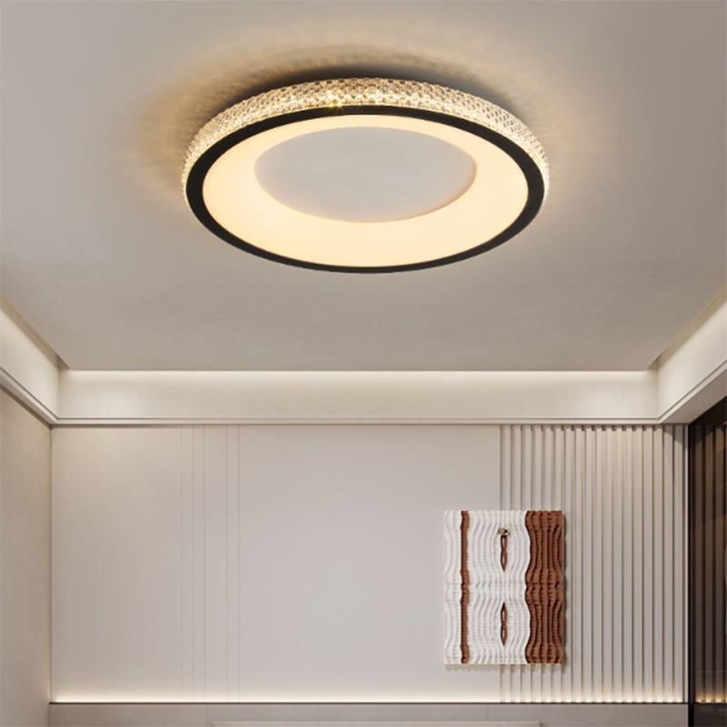 Metal Round Shape Flush Mount Ceiling Light Modern 1-Light Flush Mount Ceiling Fixture