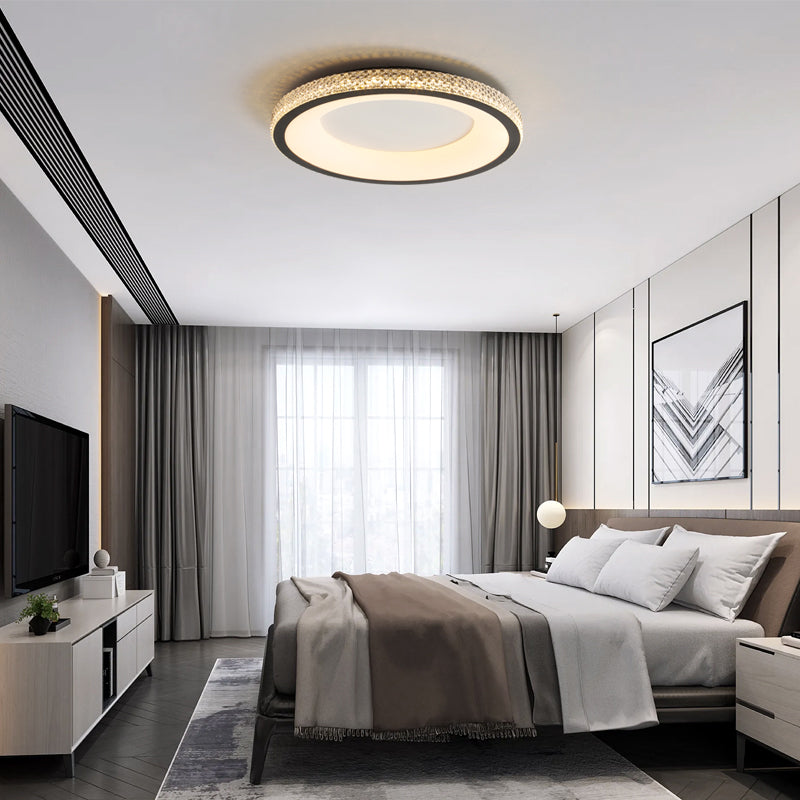 Metal Round Shape Flush Mount Ceiling Light Modern 1-Light Flush Mount Ceiling Fixture