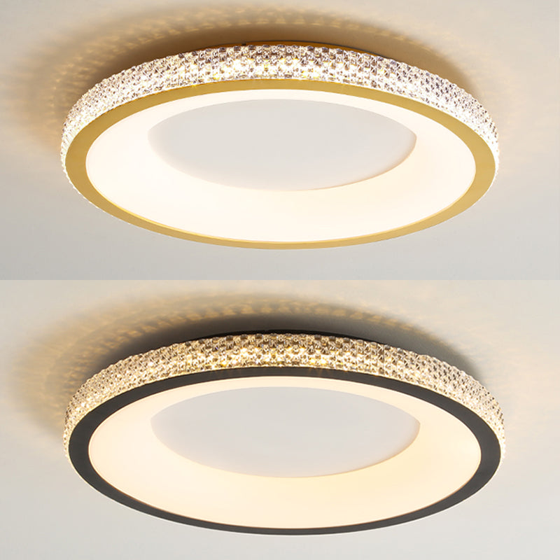 Metal Round Shape Flush Mount Ceiling Light Modern 1-Light Flush Mount Ceiling Fixture