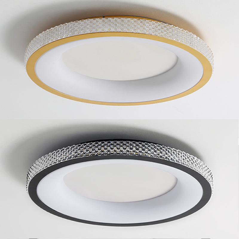 Metal Round Shape Flush Mount Ceiling Light Modern 1-Light Flush Mount Ceiling Fixture