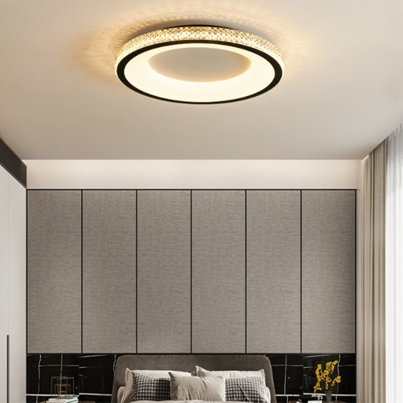 Metal Round Shape Flush Mount Ceiling Light Modern 1-Light Flush Mount Ceiling Fixture