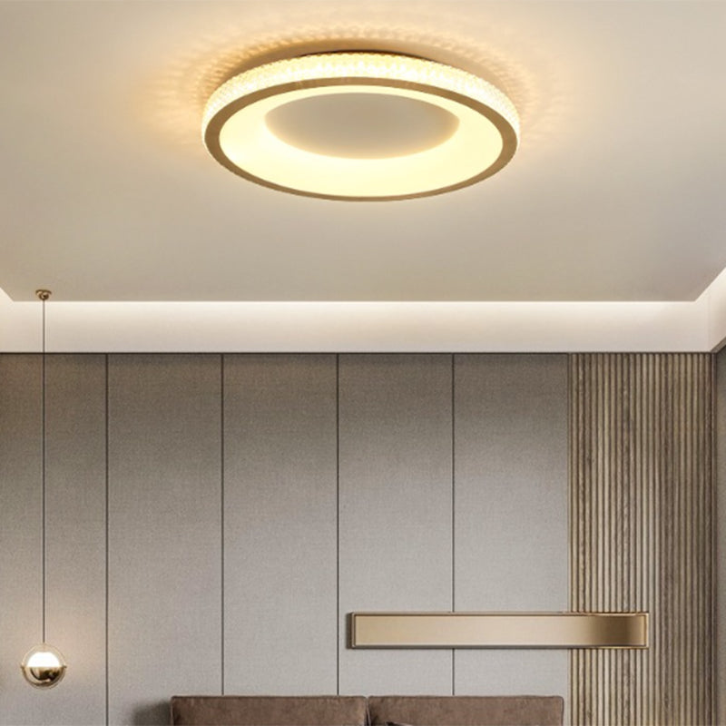 Metal Round Shape Flush Mount Ceiling Light Modern 1-Light Flush Mount Ceiling Fixture