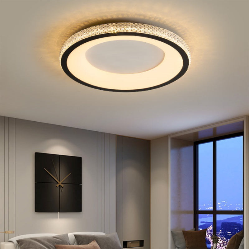 Metal Round Shape Flush Mount Ceiling Light Modern 1-Light Flush Mount Ceiling Fixture