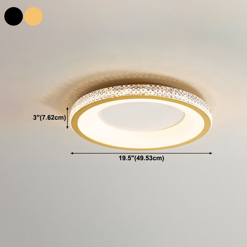 Metal Round Shape Flush Mount Ceiling Light Modern 1-Light Flush Mount Ceiling Fixture