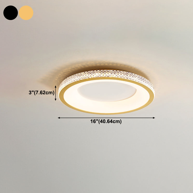 Metal Round Shape Flush Mount Ceiling Light Modern 1-Light Flush Mount Ceiling Fixture