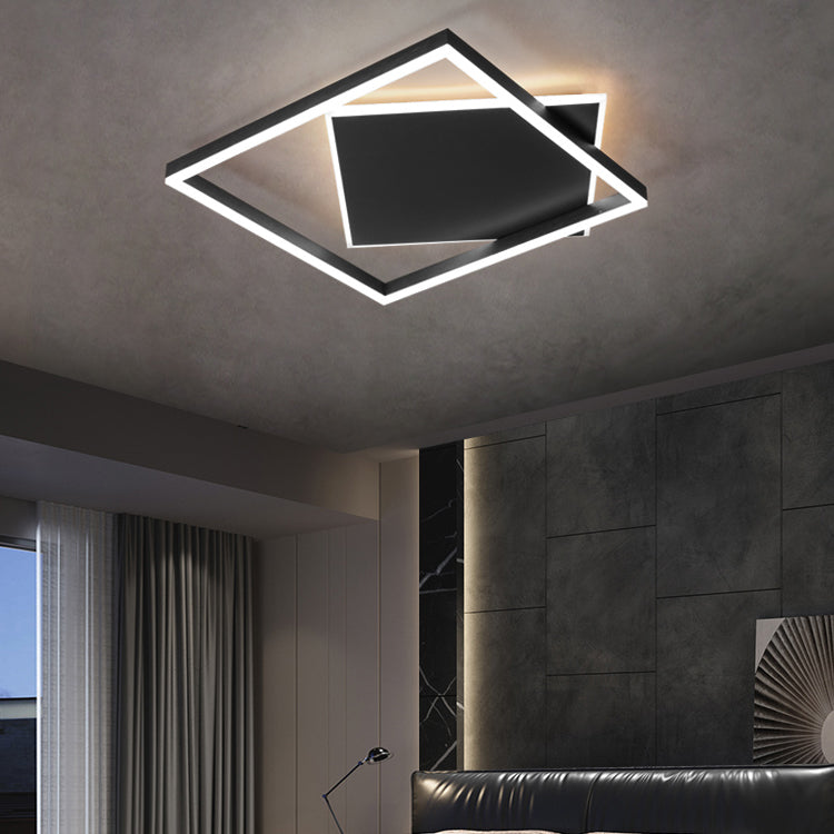 Moderne stijl vierkante vorm plafondarmaturen metaal 2 licht plafond gemonteerde lichten