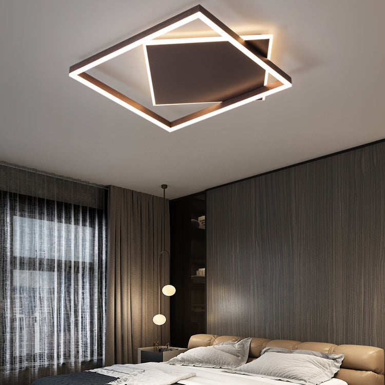 Modern Style Squared Shape Ceiling Fixtures Metal 2 Light Ceiling Mounted Lights