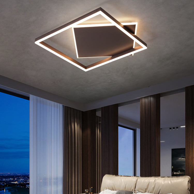 Modern Style Squared Shape Ceiling Fixtures Metal 2 Light Ceiling Mounted Lights