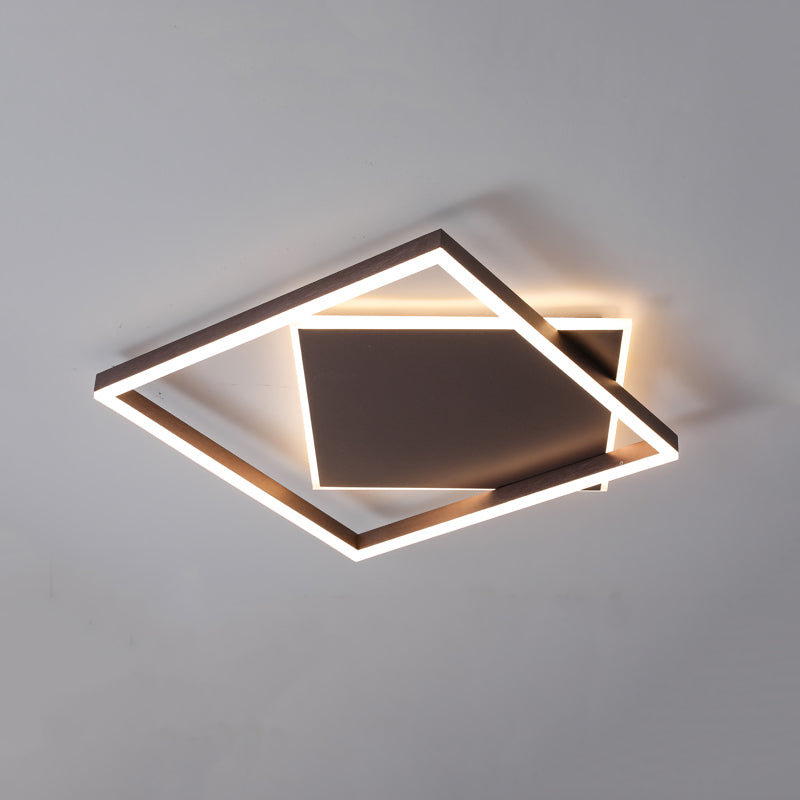 Modern Style Squared Shape Ceiling Fixtures Metal 2 Light Ceiling Mounted Lights