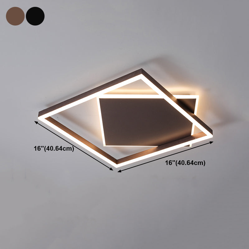 Modern Style Squared Shape Ceiling Fixtures Metal 2 Light Ceiling Mounted Lights