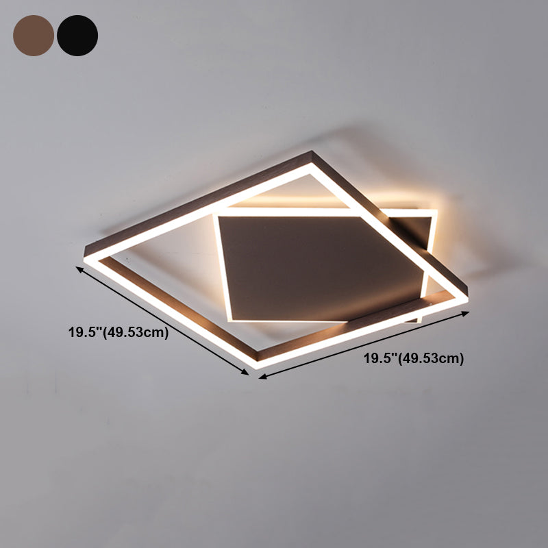 Modern Style Squared Shape Ceiling Fixtures Metal 2 Light Ceiling Mounted Lights