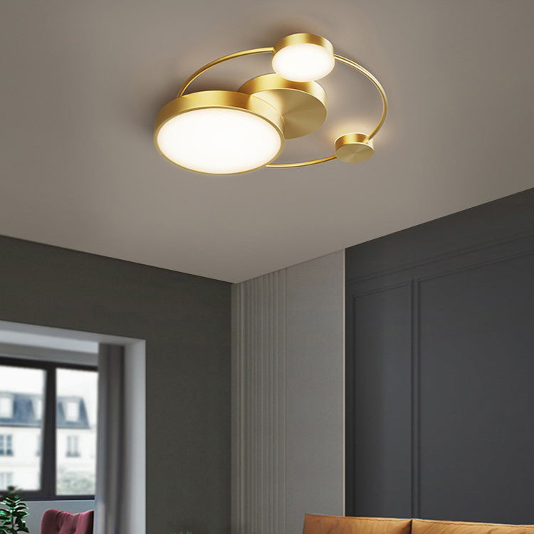 Luminaires de plafond de style rond moderne Lumières montées au plafond en métal